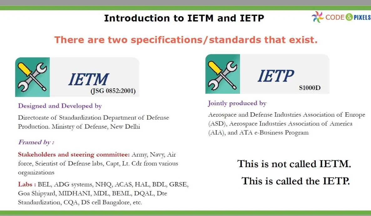 IETM vs IETP standards of IETM